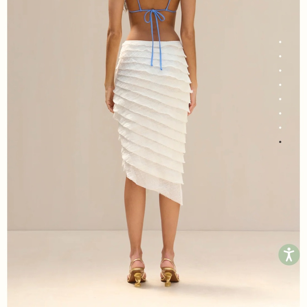 Cult Gaia White Textured Skirt - Picture 3 of 4